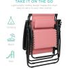 imageBest Choice Products 30 Wide Folding Zero Gravity Outdoor Recliner Patio Lounge Chair wAdjustable Canopy Shade Headrest Side Accessory Tray  MarinePink