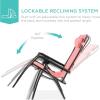 imageBest Choice Products 30 Wide Folding Zero Gravity Outdoor Recliner Patio Lounge Chair wAdjustable Canopy Shade Headrest Side Accessory Tray  MarinePink