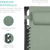 imageBest Choice Products 30 Wide Folding Zero Gravity Outdoor Recliner Patio Lounge Chair wAdjustable Canopy Shade Headrest Side Accessory Tray  MarineSage Green