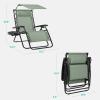 imageBest Choice Products 30 Wide Folding Zero Gravity Outdoor Recliner Patio Lounge Chair wAdjustable Canopy Shade Headrest Side Accessory Tray  MarineSage Green