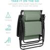 imageBest Choice Products 30 Wide Folding Zero Gravity Outdoor Recliner Patio Lounge Chair wAdjustable Canopy Shade Headrest Side Accessory Tray  MarineSage Green