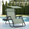 imageBest Choice Products 30 Wide Folding Zero Gravity Outdoor Recliner Patio Lounge Chair wAdjustable Canopy Shade Headrest Side Accessory Tray  MarineSage Green