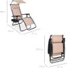 imageBest Choice Products 30 Wide Folding Zero Gravity Outdoor Recliner Patio Lounge Chair wAdjustable Canopy Shade Headrest Side Accessory Tray  MarineSand