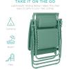 imageBest Choice Products 30 Wide Folding Zero Gravity Outdoor Recliner Patio Lounge Chair wAdjustable Canopy Shade Headrest Side Accessory Tray  MarineSeafoam