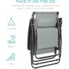 imageBest Choice Products 30 Wide Folding Zero Gravity Outdoor Recliner Patio Lounge Chair wAdjustable Canopy Shade Headrest Side Accessory Tray  MarineStardew