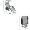 imageBest Choice Products 30 Wide Folding Zero Gravity Outdoor Recliner Patio Lounge Chair wAdjustable Canopy Shade Headrest Side Accessory Tray  MarineStardew