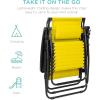 imageBest Choice Products 30 Wide Folding Zero Gravity Outdoor Recliner Patio Lounge Chair wAdjustable Canopy Shade Headrest Side Accessory Tray  MarineSunflower Yellow