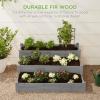 imageBest Choice Products 3Tier Fir Wood Raised Garden Bed Planter Kit for Plants Herbs Vegetables Outdoor Gardening wStackable amp Flat Arrangement Easy Assembly  Acorn BrownGray