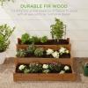 imageBest Choice Products 3Tier Fir Wood Raised Garden Bed Planter Kit for Plants Herbs Vegetables Outdoor Gardening wStackable amp Flat Arrangement Easy Assembly  Acorn BrownAcorn Brown