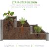 imageBest Choice Products 3Tier Fir Wood Raised Garden Bed Planter Kit for Plants Herbs Vegetables Outdoor Gardening wStackable amp Flat Arrangement Easy Assembly  Acorn BrownGray
