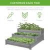 imageBest Choice Products 3Tier Fir Wood Raised Garden Bed Planter Kit for Plants Herbs Vegetables Outdoor Gardening wStackable amp Flat Arrangement Easy Assembly  Acorn BrownGray