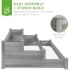 imageBest Choice Products 3Tier Fir Wood Raised Garden Bed Planter Kit for Plants Herbs Vegetables Outdoor Gardening wStackable amp Flat Arrangement Easy Assembly  Acorn BrownGray