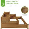 imageBest Choice Products 3Tier Fir Wood Raised Garden Bed Planter Kit for Plants Herbs Vegetables Outdoor Gardening wStackable amp Flat Arrangement Easy Assembly  Acorn BrownAcorn Brown