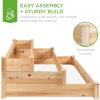 imageBest Choice Products 3Tier Fir Wood Raised Garden Bed Planter Kit for Plants Herbs Vegetables Outdoor Gardening wStackable amp Flat Arrangement Easy Assembly  Acorn BrownNatural