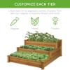 imageBest Choice Products 3Tier Fir Wood Raised Garden Bed Planter Kit for Plants Herbs Vegetables Outdoor Gardening wStackable amp Flat Arrangement Easy Assembly  Acorn BrownAcorn Brown