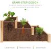 imageBest Choice Products 3Tier Fir Wood Raised Garden Bed Planter Kit for Plants Herbs Vegetables Outdoor Gardening wStackable amp Flat Arrangement Easy Assembly  Acorn BrownNatural