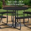 imageBest Choice Products 8Person Outdoor Bench Patio Picnic Table Circular w 4 Builtin Benches and Umbrella Hole 2000lb Capacity  BlackBlack