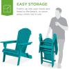 imageBest Choice Products Folding Adirondack Chair Outdoor Wooden Accent Furniture Fire Pit Lounge Chairs for Yard Garden Patio w 350lb Weight Capacity  NaturalPeacock Blue
