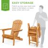 imageBest Choice Products Folding Adirondack Chair Outdoor Wooden Accent Furniture Fire Pit Lounge Chairs for Yard Garden Patio w 350lb Weight Capacity  NaturalNatural