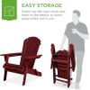 imageBest Choice Products Folding Adirondack Chair Outdoor Wooden Accent Furniture Fire Pit Lounge Chairs for Yard Garden Patio w 350lb Weight Capacity  NaturalRed