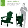 imageBest Choice Products Folding Adirondack Chair Outdoor Wooden Accent Furniture Fire Pit Lounge Chairs for Yard Garden Patio w 350lb Weight Capacity  NaturalYard Green