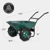 imageBest Choice Products Heavy Duty DualWheel Wheelbarrow Garden Cart  500 lb Capacity ExtraLarge Wheels Builtin Stand for Yard Garden amp Landscaping  GreenGreen