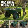 imageBest Choice Products Heavy Duty DualWheel Wheelbarrow Garden Cart  500 lb Capacity ExtraLarge Wheels Builtin Stand for Yard Garden amp Landscaping  GreenGreen