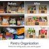 imageBest Choice Products Natural Hyacinth Angled Pantry Storage Baskets Large Woven Wicker Storage Bins wHandles Storage Container Baskets for Shelves Chalkboard Label amp Marker Set of 3  ChestnutNatural