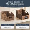 imageBest Choice Products Natural Hyacinth Angled Pantry Storage Baskets Large Woven Wicker Storage Bins wHandles Storage Container Baskets for Shelves Chalkboard Label amp Marker Set of 3  ChestnutChestnut
