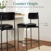imageBest Choice Products Set of 2 Armless Counter Height Bar Stools Modern PU Faux Leather Stools for Kitchen Island Home Dining  Mocha BrownMidnight Black