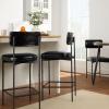 imageBest Choice Products Set of 2 Armless Counter Height Bar Stools Modern PU Faux Leather Stools for Kitchen Island Home Dining  Mocha BrownMidnight Black