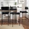 imageBest Choice Products Set of 2 Armless Counter Height Bar Stools Modern PU Faux Leather Stools for Kitchen Island Home Dining  Mocha BrownMidnight Black