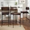 imageBest Choice Products Set of 2 Armless Counter Height Bar Stools Modern PU Faux Leather Stools for Kitchen Island Home Dining  Mocha BrownMocha Brown