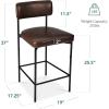 imageBest Choice Products Set of 2 Armless Counter Height Bar Stools Modern PU Faux Leather Stools for Kitchen Island Home Dining  Mocha BrownMocha Brown