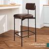 imageBest Choice Products Set of 2 Armless Counter Height Bar Stools Modern PU Faux Leather Stools for Kitchen Island Home Dining  Mocha BrownMocha Brown