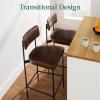 imageBest Choice Products Set of 2 Armless Counter Height Bar Stools Modern PU Faux Leather Stools for Kitchen Island Home Dining  Mocha BrownMocha Brown