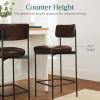 imageBest Choice Products Set of 2 Armless Counter Height Bar Stools Modern PU Faux Leather Stools for Kitchen Island Home Dining  Mocha BrownMocha Brown