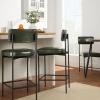 imageBest Choice Products Set of 2 Armless Counter Height Bar Stools Modern PU Faux Leather Stools for Kitchen Island Home Dining  Mocha BrownMoss Green