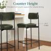 imageBest Choice Products Set of 2 Armless Counter Height Bar Stools Modern PU Faux Leather Stools for Kitchen Island Home Dining  Mocha BrownMoss Green