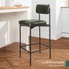 imageBest Choice Products Set of 2 Armless Counter Height Bar Stools Modern PU Faux Leather Stools for Kitchen Island Home Dining  Mocha BrownMoss Green
