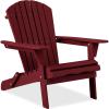 imageBest Choice Products Folding Adirondack Chair Outdoor Wooden Accent Furniture Fire Pit Lounge Chairs for Yard Garden Patio w 350lb Weight Capacity  NaturalRed