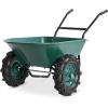 imageBest Choice Products Heavy Duty DualWheel Wheelbarrow Garden Cart  500 lb Capacity ExtraLarge Wheels Builtin Stand for Yard Garden amp Landscaping  GreenGreen