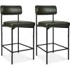 imageBest Choice Products Set of 2 Armless Counter Height Bar Stools Modern PU Faux Leather Stools for Kitchen Island Home Dining  Mocha BrownMoss Green
