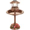 imageBest Choice Products Solar Outdoor Bird Bath Vintage Resin Pedestal Fountain Decoration for Yard Garden wPlanter Base Feeder Decorative Bird Cage Fillable Stand  BronzeBronze