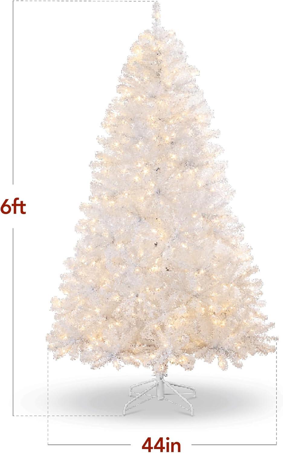 imageBest Choice Products 9ft Prelit Tinsel Christmas Tree Artificial Seasonal Holiday Decoration w 2097 Branch Tips Stand  PinkWhite
