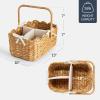 imageBaby Diaper Caddy Organizer Large Portable Handmade Nursery Basket wRemovable Divider amp Handles Handwoven Changing Table Storage Bin for Nursery Organization  ChestnutNatural