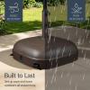 imageBest Choice Products 123lb Capacity Fillable Mobile Umbrella Base Heavy Duty Market Stand for Patio Deck Poolside Easy to move w 4 wheels  Dome Square BrownBrown