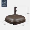 imageBest Choice Products 123lb Capacity Fillable Mobile Umbrella Base Heavy Duty Market Stand for Patio Deck Poolside Easy to move w 4 wheels  Dome Square BrownBrown