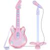 imageBest Choice Products 19in Kids Toy Guitar Pretend Play Musical Instrument Toy for Toddlers wMic Stand 8 Demo Songs Lights amp Sounds  Pink19in