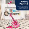 imageBest Choice Products 19in Kids Toy Guitar Pretend Play Musical Instrument Toy for Toddlers wMic Stand 8 Demo Songs Lights amp Sounds  Pink19in